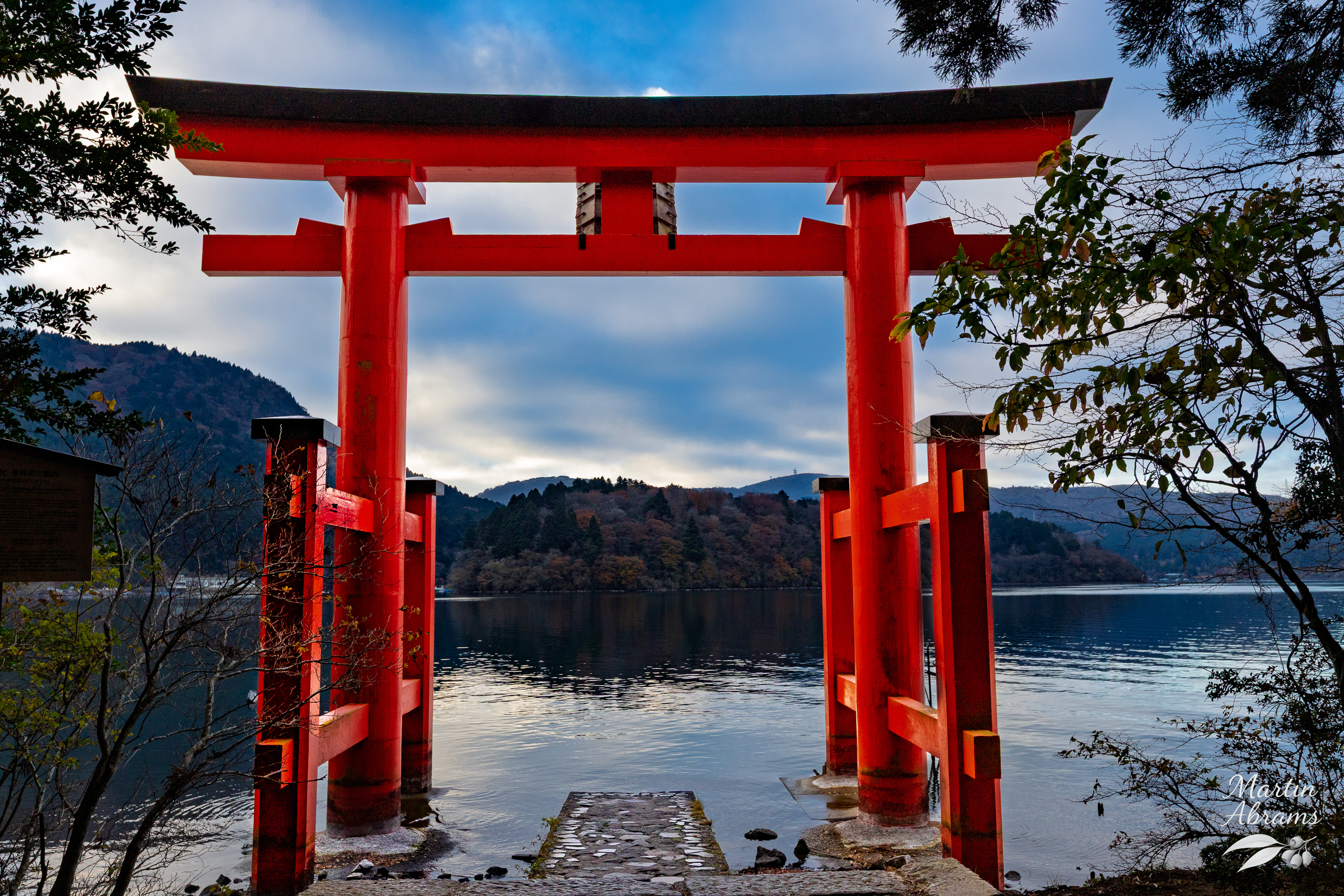 Tori with water behind