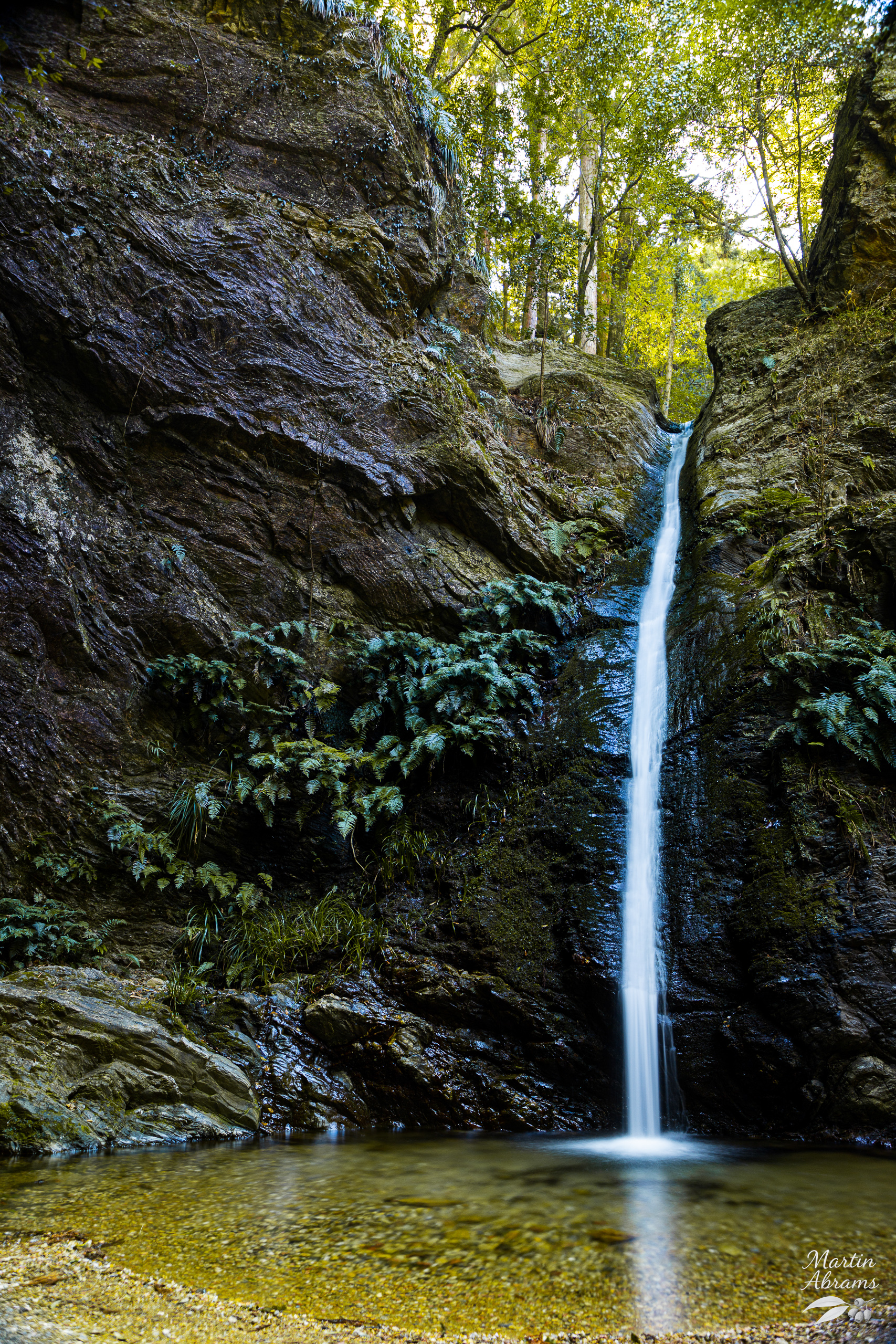 Waterfall with yellow looking water
